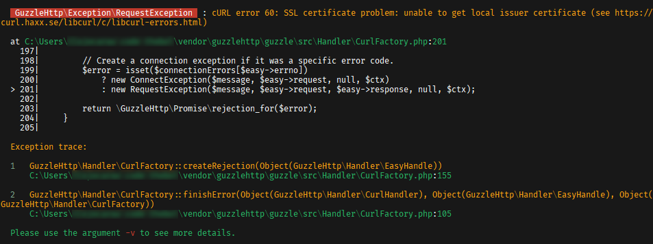 Fix cURL Error 60 SSL Certificate Problem Chasing Code