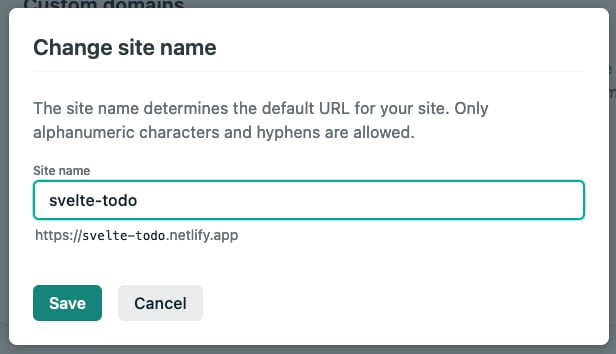 Netlify change site name