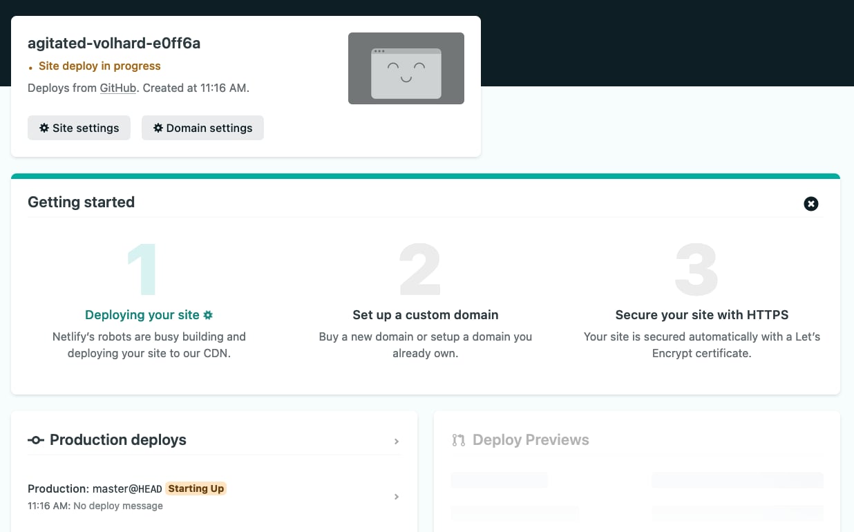 Netlify deploy in progress